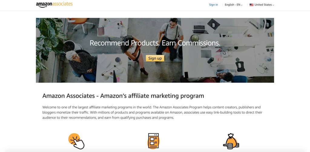 amazon associates homepage