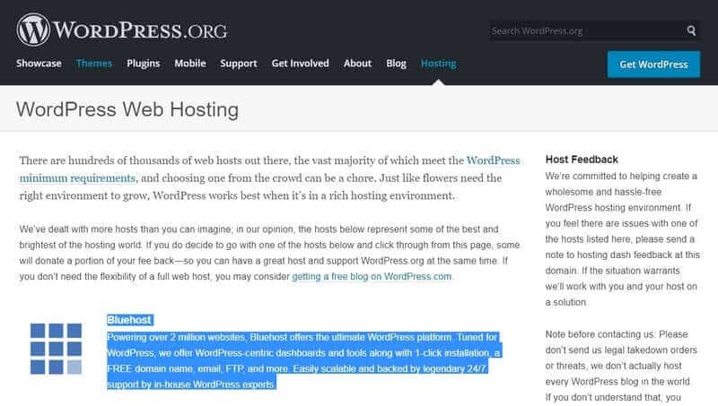 bluehost wordpress