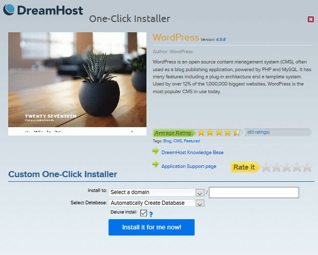 DreamHost WordPress Installation