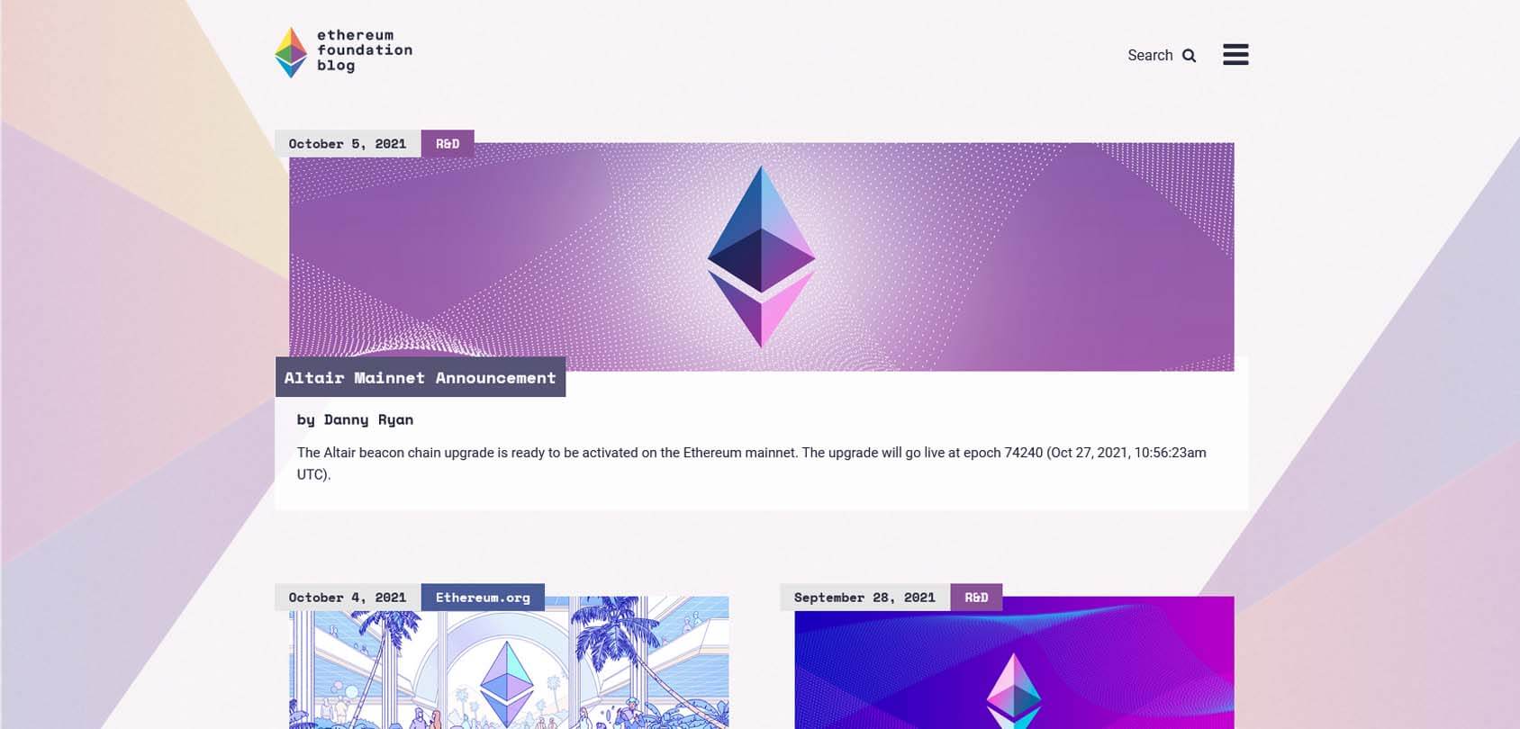 Ethereum Foundation Blog Homepage