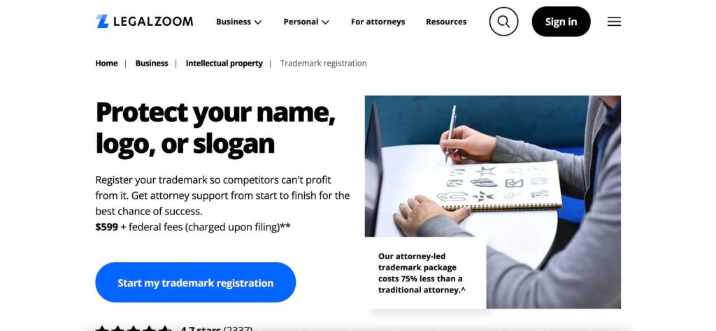 legalzoom trademark