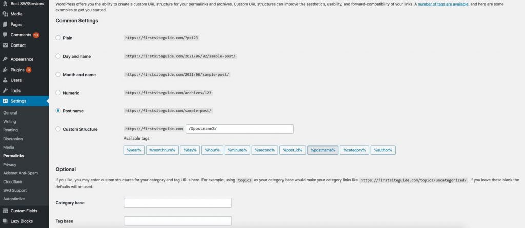 permalinks structure