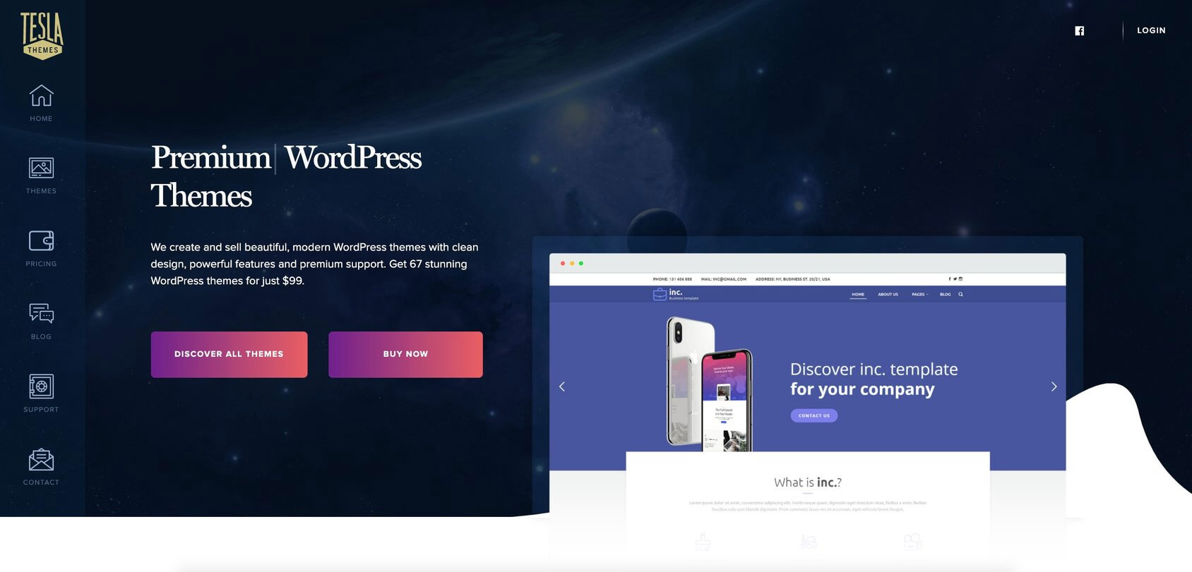 TeslaThemes homepage