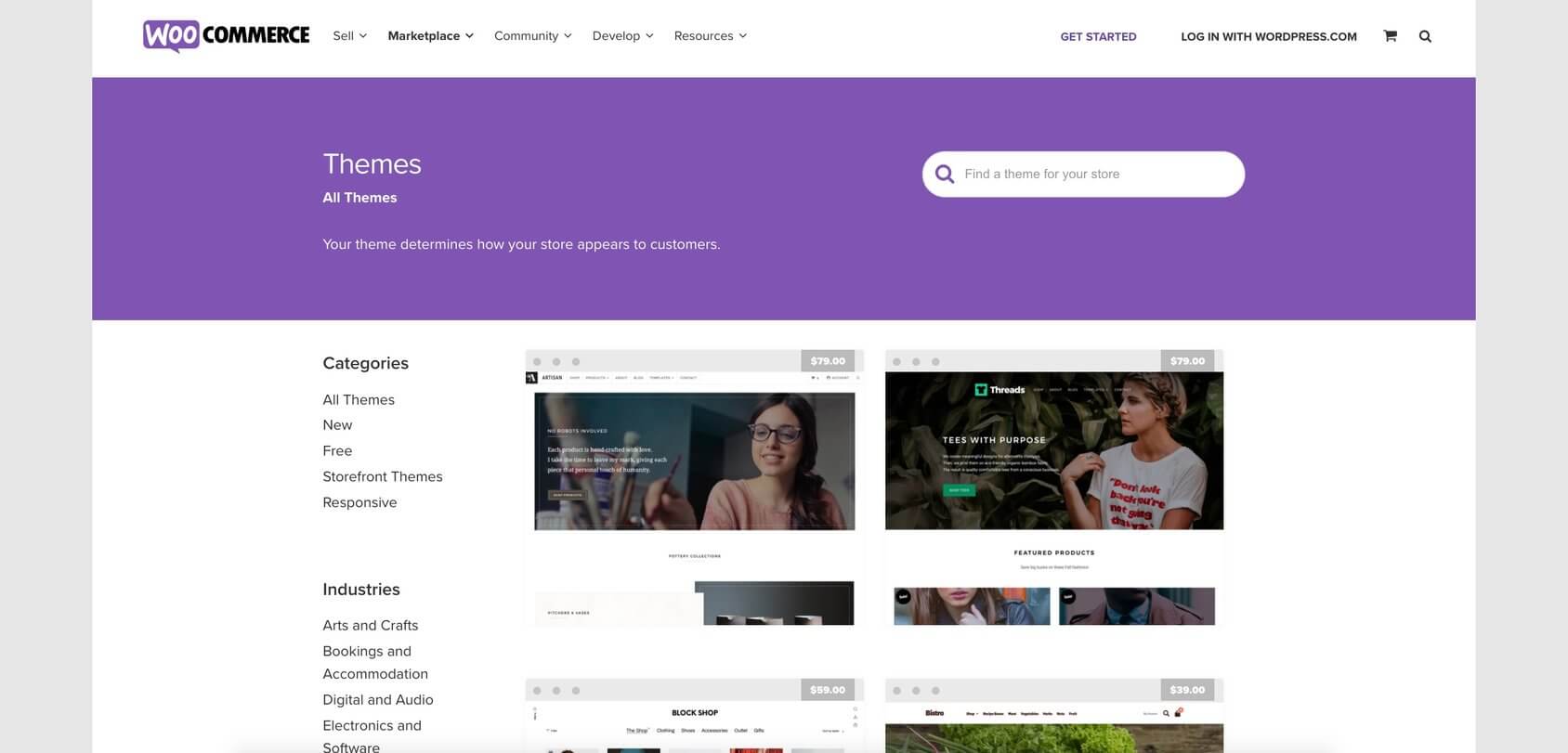 WooCommerce homepage