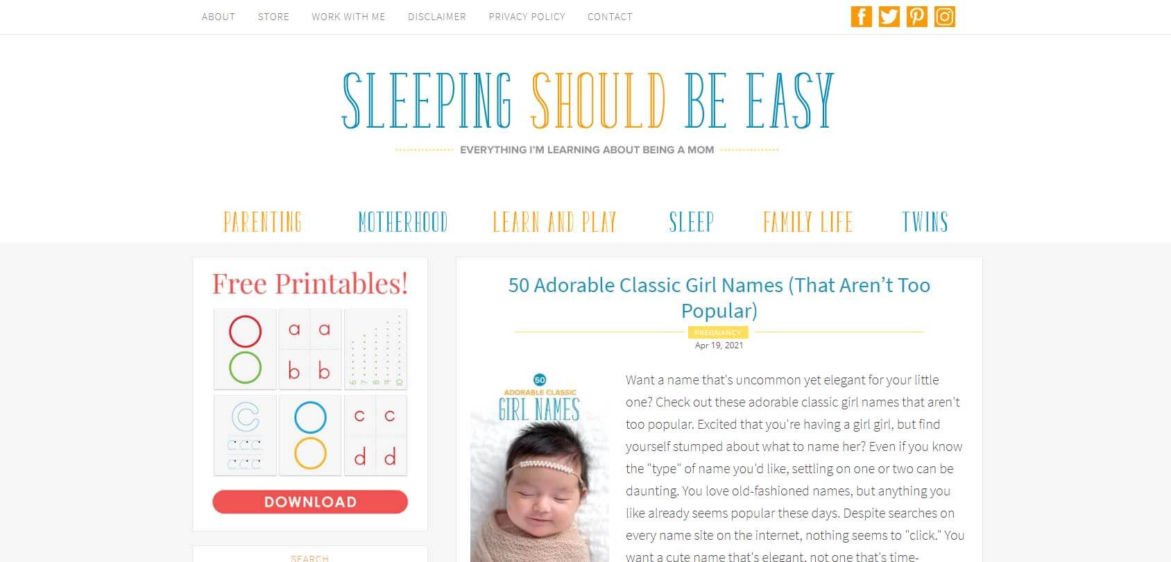 Sleeping Should Be Easy Homepage