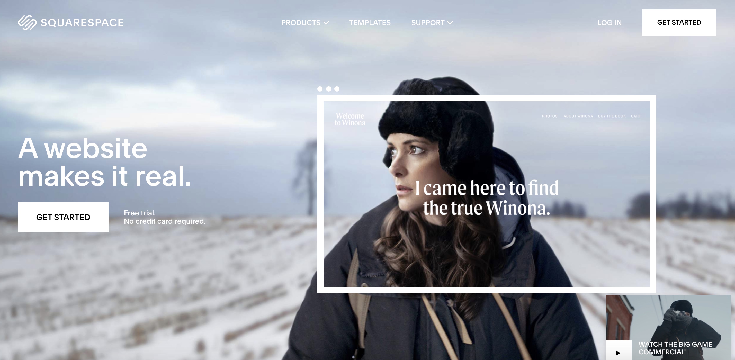 squarespace home page