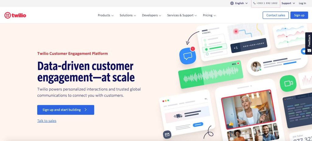 twilio homepage