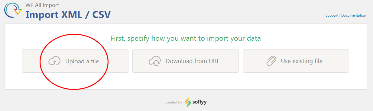 WP All Import upload file