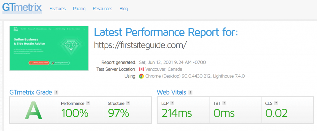 gtmetrix test